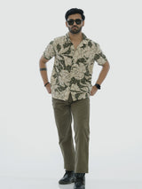 L&C Green | Relax Fit | Regular Length | Casual Trousers for Men | Imported Cordroi Dobby