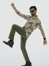 L&C Green | Relax Fit | Regular Length | Casual Trousers for Men | Imported Cordroi Dobby