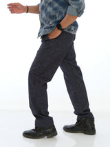 L&C Navy | Relax Fit | Regular Length | Casual Trousers For Men | Linen Blend | Linen Slub