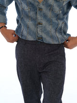 L&C Navy | Relax Fit | Regular Length | Casual Trousers For Men | Linen Blend | Linen Slub