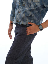 L&C Navy | Relax Fit | Regular Length | Casual Trousers For Men | Linen Blend | Linen Slub