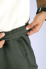 L&C Olive | Relax Fit | Double Cloth Cotton Blend Fabric |  Casual Lowers for Men