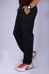 L&C Black | Linen Blend | Relax Fit | Checked Dobby Lowers