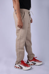 L&C Beige | Relax Fit | Double Cloth Cotton Blend Fabric | Casual Lowers for Men