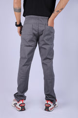L&C Grey | Linen Blend | Checked Dobby | Relax Fit Casual Lowers for Men