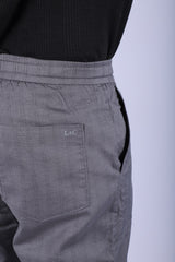L&C Grey | Linen Blend | Checked Dobby | Relax Fit Casual Lowers for Men