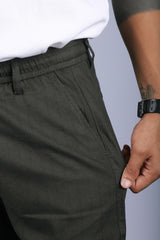L&C Olive | Relax Fit | Linen Blend | Lined | Casual Lowers for Men