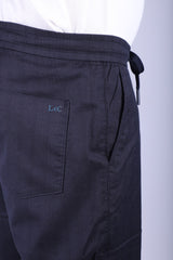 L&C Navy | Linen Blend | Checked Dobby | Relax Fit | Casual Lowers