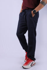 L&C Navy | Relax Fit | Double Cloth Cotton Blend Fabric | Casual Lowers for Men