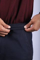 L&C Navy | Relax Fit | Double Cloth Cotton Blend Fabric | Casual Lowers for Men