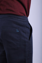 L&C Navy | Relax Fit | Double Cloth Cotton Blend Fabric | Casual Lowers for Men