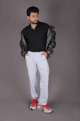 L&C Sky Blue | Relax Fit | Linen look lined Dobby| Side Elastic Casual Trousers with chain on right side pocket tailored for Men