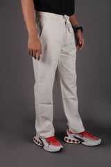 L&C Beige | Linen Blend | Relax Fit | Checked Dobby Lowers